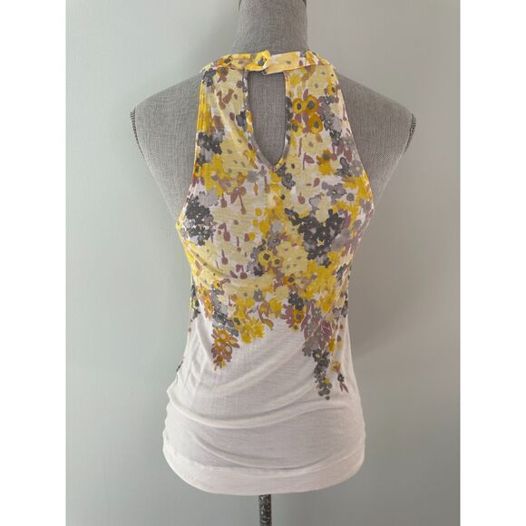 Y2k Vintage American Eagle Outfitters Yellow Floral Tank Top XS Boho Retro style - Picture 2 of 7